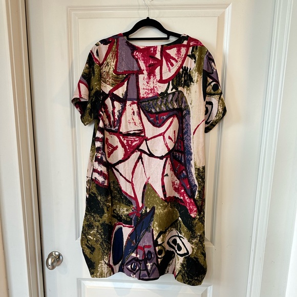 NWT FTCayanz Abstract Art Lagenlook Tunic with Pockets, size Large - Picture 7 of 10